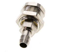 Nickel-plated Brass DN 5 Air Coupling Socket 9 mm Hose Pillar Bulkhead Pull-Off Double Shut-Off