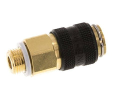 Brass DN 5 Black Air Coupling Socket G 1/8 inch Male Double Shut-Off