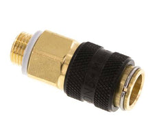 Brass DN 5 Black Air Coupling Socket G 1/8 inch Male Double Shut-Off