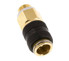 Brass DN 5 Black Air Coupling Socket G 1/8 inch Male Double Shut-Off