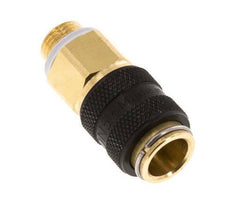 Brass DN 5 Black Air Coupling Socket G 1/8 inch Male Double Shut-Off