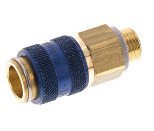 Brass DN 5 Blue Air Coupling Socket G 1/8 inch Male