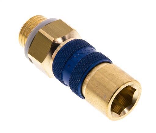 Brass DN 5 Blue-Coded Air Coupling Socket G 1/4 inch Male