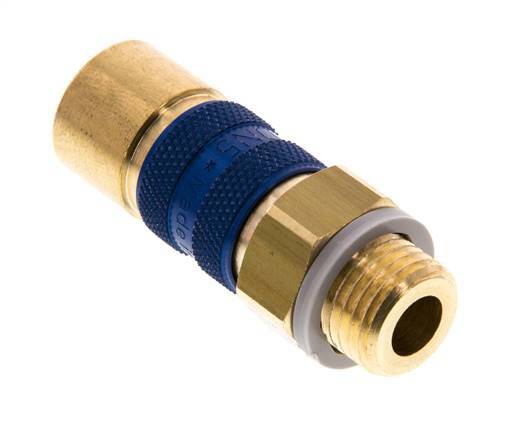 Brass DN 5 Blue-Coded Air Coupling Socket G 1/4 inch Male