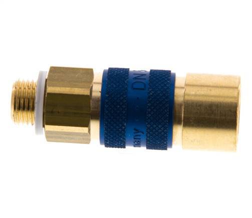 Brass DN 5 Blue-Coded Air Coupling Socket G 1/8 inch Male