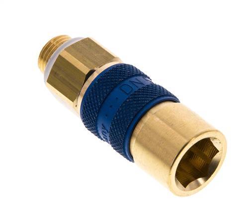 Brass DN 5 Blue-Coded Air Coupling Socket G 1/8 inch Male