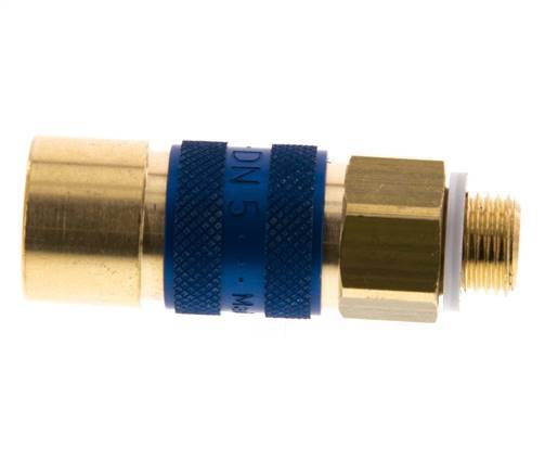 Brass DN 5 Blue-Coded Air Coupling Socket G 1/8 inch Male