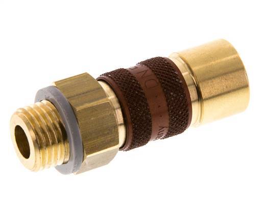 Brass DN 5 Brown-Coded Air Coupling Socket G 1/4 inch Male