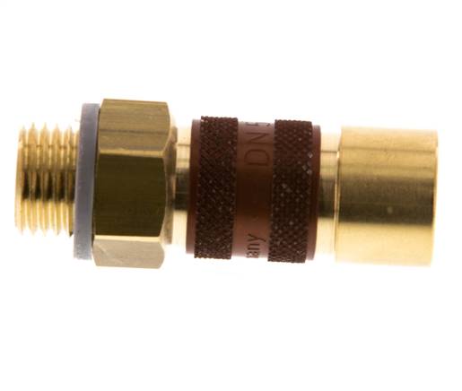 Brass DN 5 Brown-Coded Air Coupling Socket G 1/4 inch Male