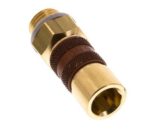Brass DN 5 Brown-Coded Air Coupling Socket G 1/4 inch Male