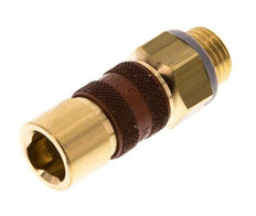 Brass DN 5 Brown-Coded Air Coupling Socket G 1/4 inch Male