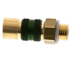 Brass DN 5 Green-Coded Air Coupling Socket G 1/4 inch Male