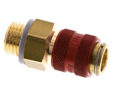 Brass DN 5 Red Air Coupling Socket G 1/4 inch Male