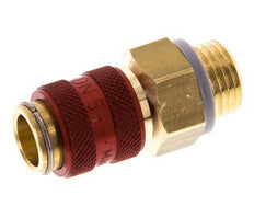 Brass DN 5 Red Air Coupling Socket G 1/4 inch Male