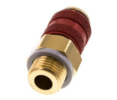 Brass DN 5 Red Air Coupling Socket G 1/4 inch Male