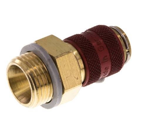 Brass DN 5 Red Air Coupling Socket G 3/8 inch Male