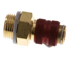 Brass DN 5 Red Air Coupling Socket G 3/8 inch Male