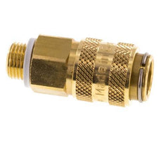 Brass DN 5 Air Coupling Socket G 1/8 inch Male Double Shut-Off