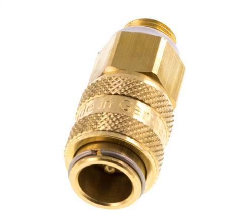 Brass DN 5 Air Coupling Socket G 1/8 inch Male Double Shut-Off