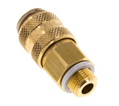 Brass DN 5 Air Coupling Socket G 1/8 inch Male Double Shut-Off