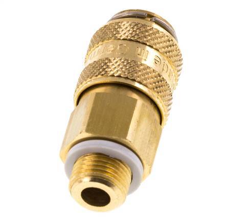 Brass DN 5 Air Coupling Socket G 1/8 inch Male Double Shut-Off