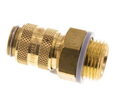 Brass DN 5 Air Coupling Socket G 3/8 inch Male Double Shut-Off