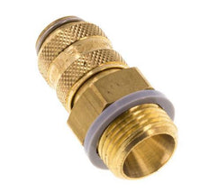 Brass DN 5 Air Coupling Socket G 3/8 inch Male Double Shut-Off