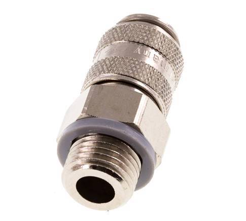 Nickel-plated Brass DN 5 Air Coupling Socket G 1/4 inch Male