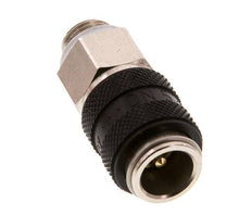 Nickel-plated Brass DN 5 Black Air Coupling Socket G 1/8 inch Male Double Shut-Off