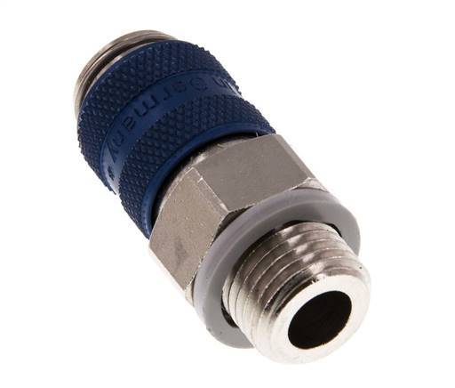 Nickel-plated Brass DN 5 Blue Air Coupling Socket G 1/4 inch Male