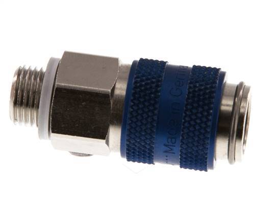 Nickel-plated Brass DN 5 Blue Air Coupling Socket G 1/8 inch Male