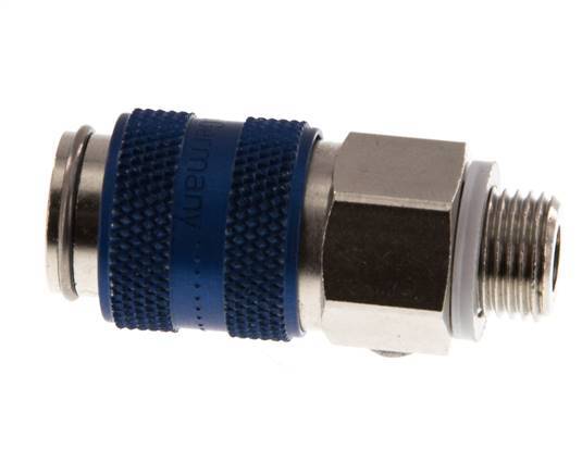 Nickel-plated Brass DN 5 Blue Air Coupling Socket G 1/8 inch Male
