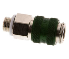 Nickel-plated Brass DN 5 Green Air Coupling Socket G 1/8 inch Male Double Shut-Off