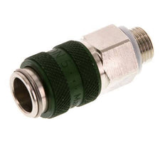 Nickel-plated Brass DN 5 Green Air Coupling Socket G 1/8 inch Male Double Shut-Off