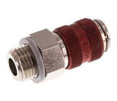Nickel-plated Brass DN 5 Red Air Coupling Socket G 1/4 inch Male