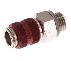 Nickel-plated Brass DN 5 Red Air Coupling Socket G 1/4 inch Male