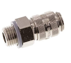 Nickel-plated Brass DN 5 Air Coupling Socket G 1/4 inch Male Double Shut-Off