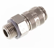 Nickel-plated Brass DN 5 Air Coupling Socket G 1/4 inch Male Double Shut-Off