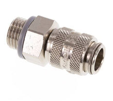 Nickel-plated Brass DN 5 Air Coupling Socket G 1/4 inch Male Double Shut-Off
