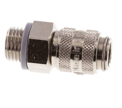 Nickel-plated Brass DN 5 Air Coupling Socket G 1/4 inch Male Double Shut-Off