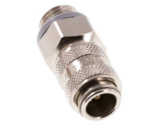 Nickel-plated Brass DN 5 Air Coupling Socket G 1/4 inch Male Double Shut-Off