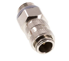 Nickel-plated Brass DN 5 Air Coupling Socket G 1/4 inch Male Double Shut-Off