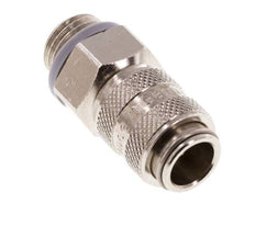 Nickel-plated Brass DN 5 Air Coupling Socket G 1/4 inch Male Double Shut-Off
