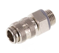 Nickel-plated Brass DN 5 Air Coupling Socket G 1/4 inch Male Double Shut-Off