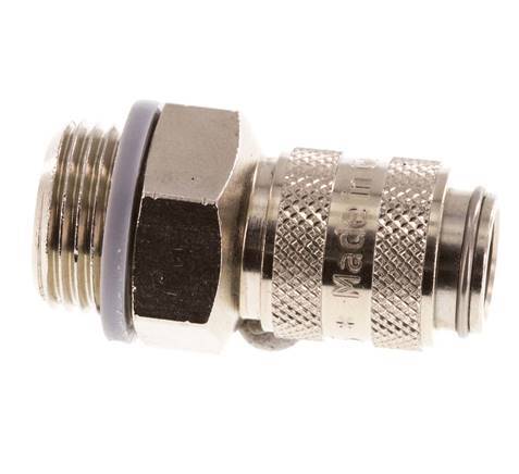 Nickel-plated Brass DN 5 Air Coupling Socket G 3/8 inch Male Double Shut-Off