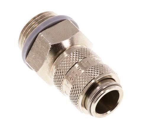 Nickel-plated Brass DN 5 Air Coupling Socket G 3/8 inch Male Double Shut-Off