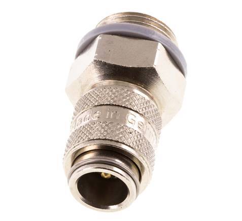 Nickel-plated Brass DN 5 Air Coupling Socket G 3/8 inch Male Double Shut-Off