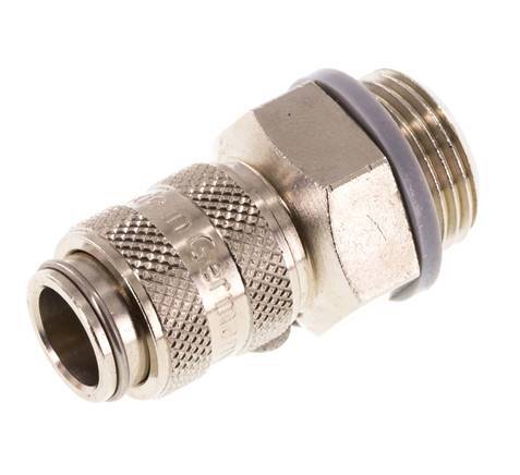Nickel-plated Brass DN 5 Air Coupling Socket G 3/8 inch Male Double Shut-Off