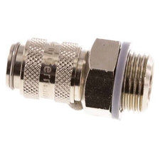 Nickel-plated Brass DN 5 Air Coupling Socket G 3/8 inch Male Double Shut-Off