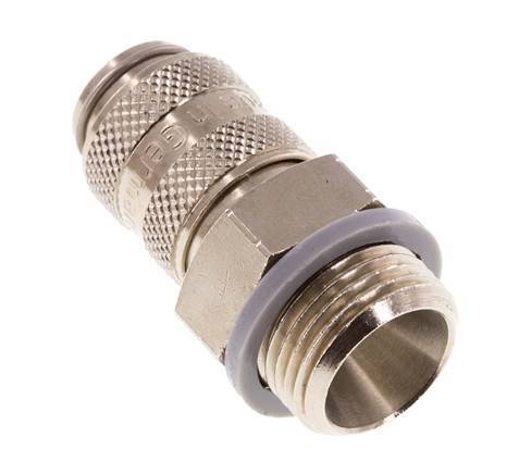 Nickel-plated Brass DN 5 Air Coupling Socket G 3/8 inch Male Double Shut-Off